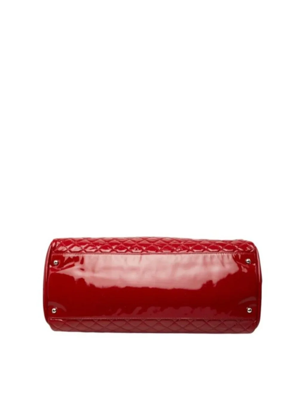 Chanel CC Logo Quilted Mademoiselle Tote Shoulder Bag Red Patent